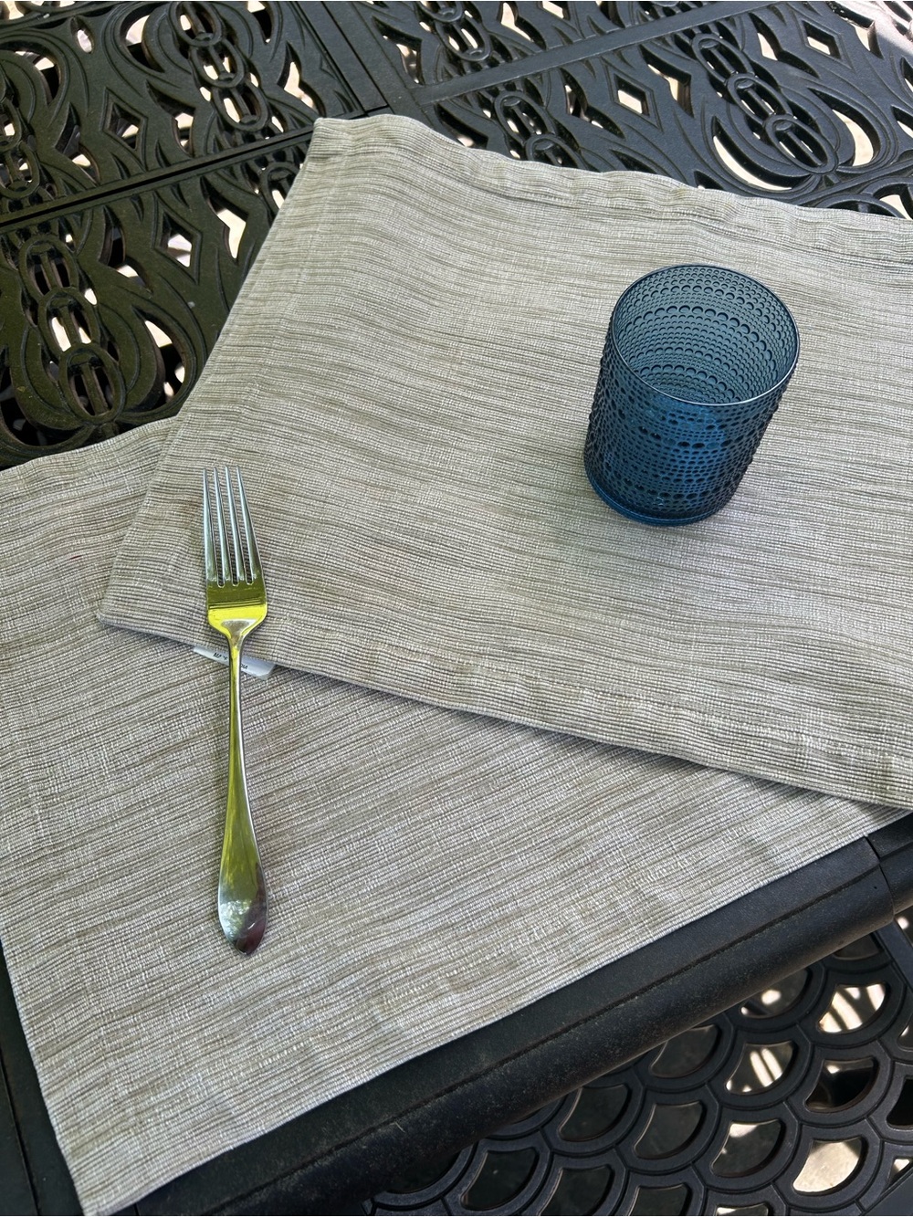 Neutral Gray Textured Placemat Set - 8